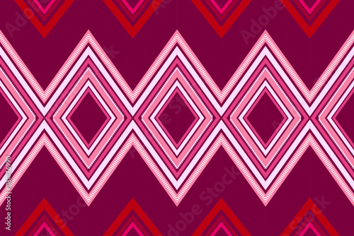 Ikat ethnic geometric abstract embroidery oriental traditional seamless pattern. Native geometry decorative design for fabric, clothing, wallpaper, background, interior, decoration, illustration