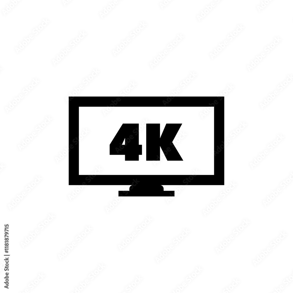 Sleek 4K TV icon, perfect for high-definition display graphics. Sleek 4K TV icon, perfect for high-definition display graphics.