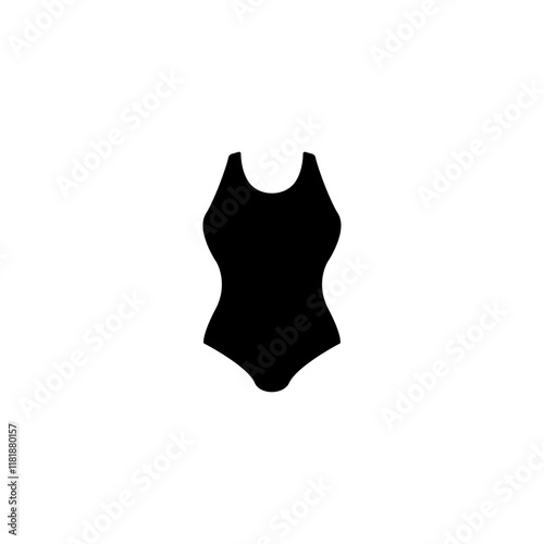 Elegant one-piece swimsuit silhouette, ideal for various aquatic activities.