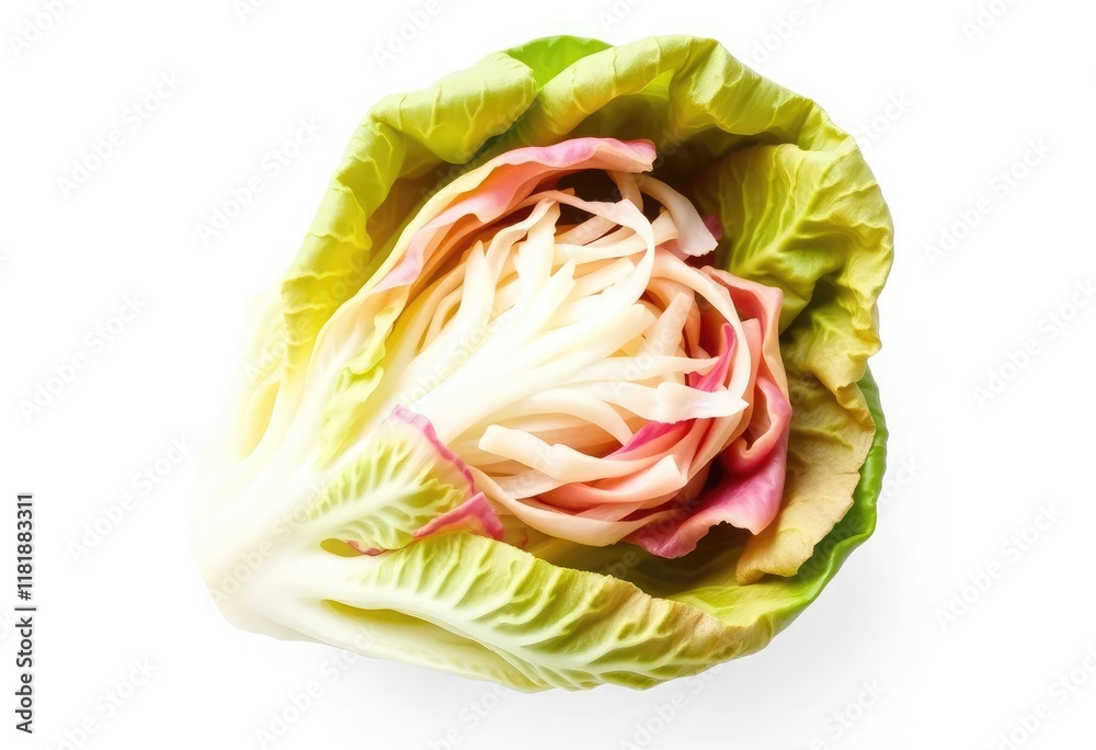 Obraz premium Fresh iceberg lettuce isolated on white background
