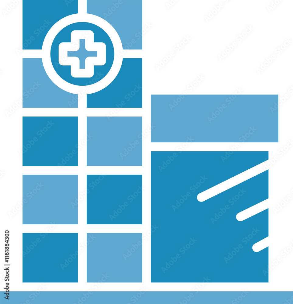 Fototapeta premium Hospital Building Icon Illustration 
