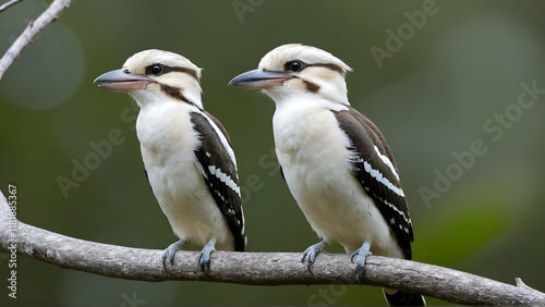 Laughing kookaburra perched on a tree branch in Blackdown Tablelands National Park, Queensland, Australia. photo