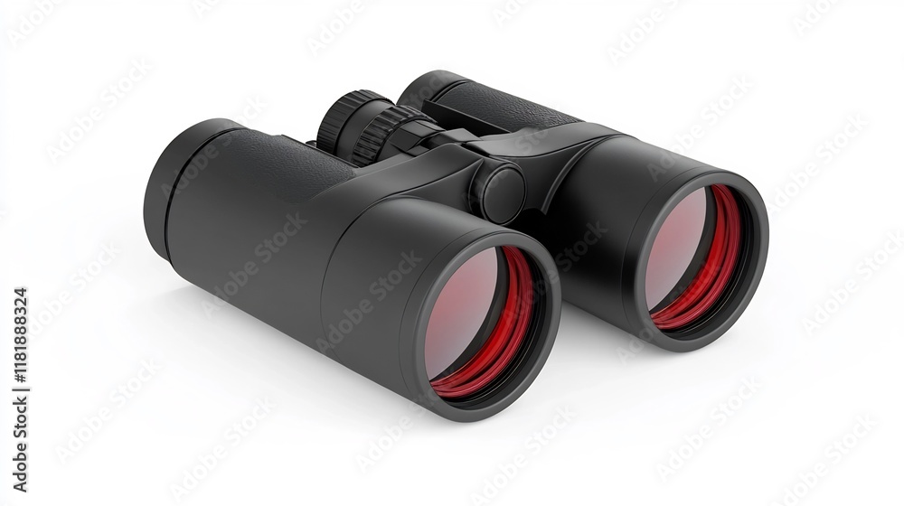 Sleek and Sophisticated Binoculars on Minimalist White Background Sleek and Sophisticated Binoculars on Minimalist White Background