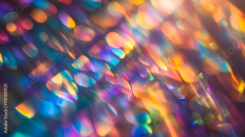 Dynamic prism light reflections creating a mesmerizing blend of vibrant rainbow hues shimmering tones and radiant clarity in perfect harmony  Prismatic and kaleidoscopic optical illusion effect