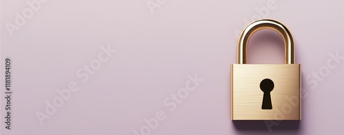 Padlock with Key Security Icon for Safety and Protection photo