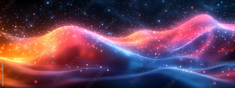 Obraz premium Technological background with colorful lines