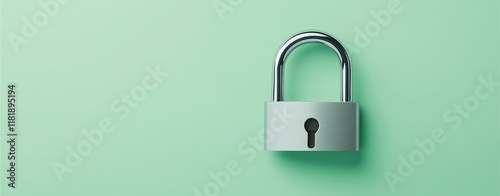 Padlock with Key Security Icon for Safety and Protection photo