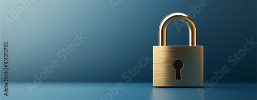 Padlock with Key Security Icon for Safety and Protection photo