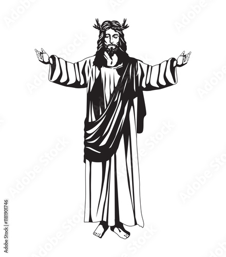 jesus christ figure sketch