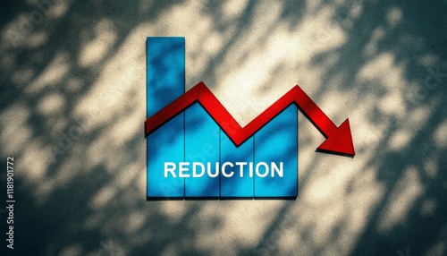 Dramatic Reduction Chart with Sharp Decline Against Textured Background