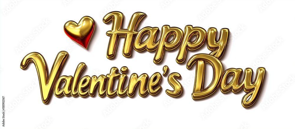 Fototapeta premium Happy Valentine's Day text on white background