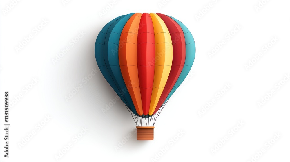 Fototapeta premium Colorful hot air balloon illustration.