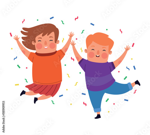 boy and girl celebrating