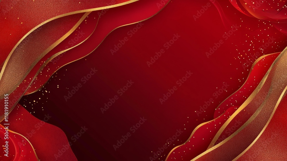 Fototapeta premium Red Premium and Luxury Template Design. Award Background. Birthday Celebration Invitation. Family Party Occasion Flyer Design. Modern Abstract Decorative style Brochure. Traditional Minimal Design
