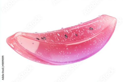 Juicy pink watermelon wedge, isolated on a white background