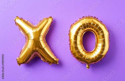 Pink XO and Heart Balloons on Pastel Background – Love and Valentine’s Day Theme

