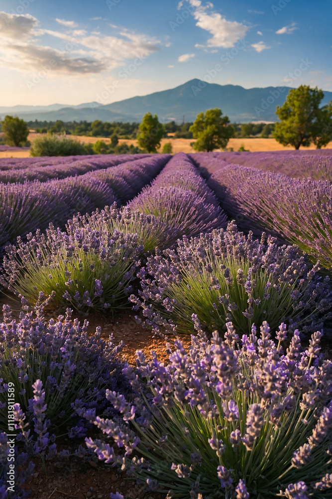 Obraz premium field of lavender flowers in full bloom