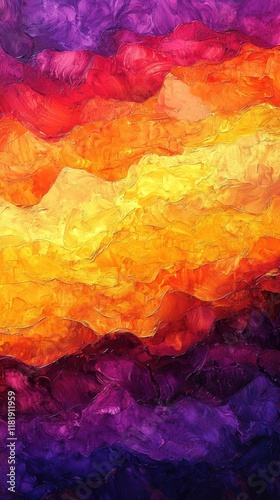 Wallpaper Mural Dramatic sunset over mountain landscape vibrant gradient colors digital art atmospheric aesthetic concept Torontodigital.ca