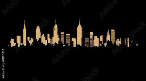 Urban Architecture Silhouette in Minimalist Style