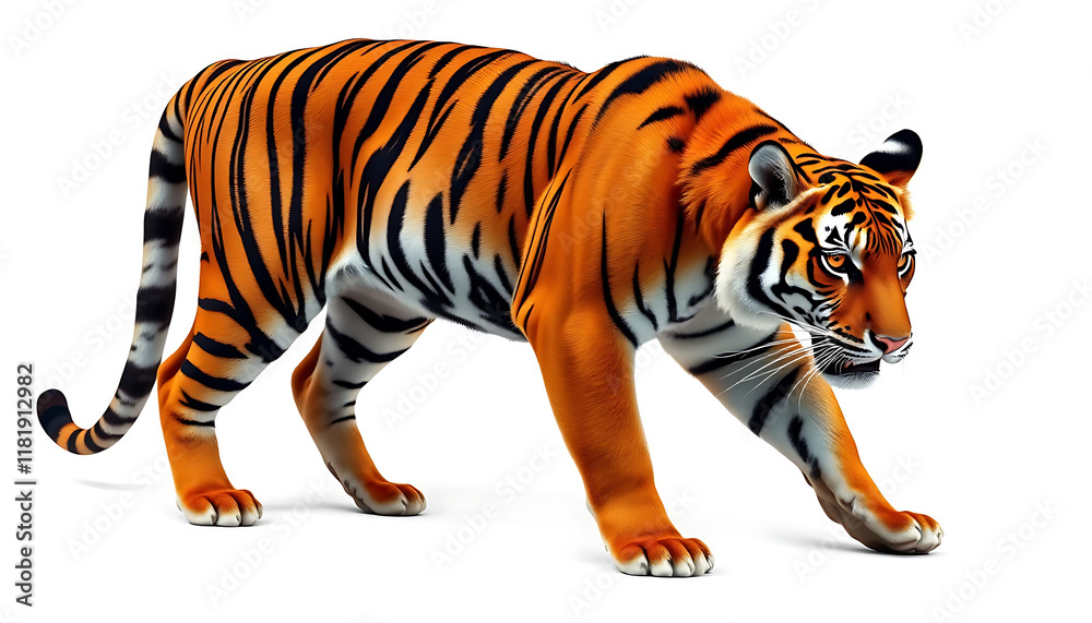 Fototapeta premium tiger isolated on white background