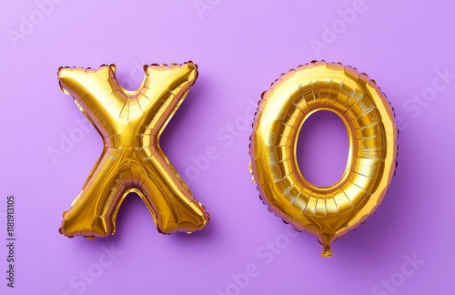 Pink XO and Heart Balloons on Pastel Background – Love and Valentine’s Day Theme

