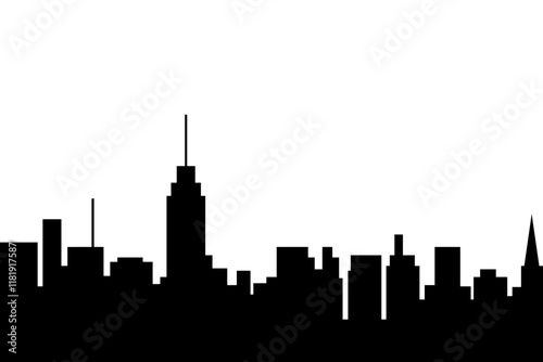 City skyline vector illustration. Urban landscape cityscape in flat style. cCity silhouette. Cityscape backgrounds. Daytime city skyline. photo