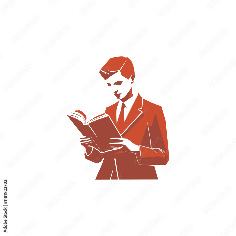 Vector illustration of a silhouette of a person reading a book Vector illustration of a silhouette of a person reading a book