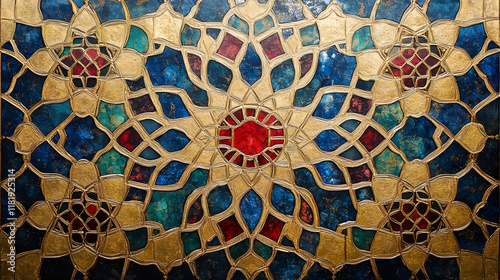 Floral Tilework with Elegant Motifs and Vibrant Colors in Classic Design