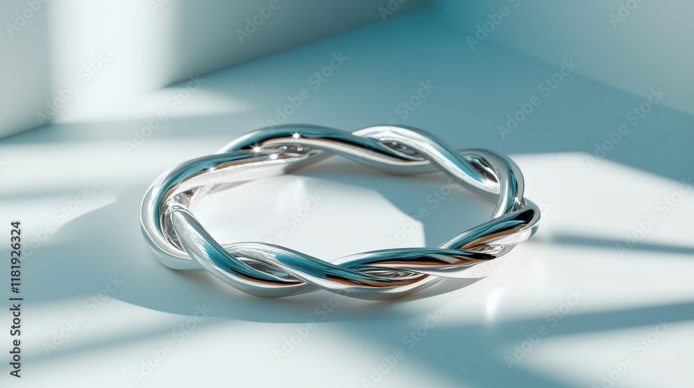 The intricate twisted silver bracelet cast in shadows highlights its design and elegance, making it a perfect accessory for anyone seeking sophisticated jewelry. The intricate twisted silver bracelet cast in shadows highlights its design and elegance, making it a perfect accessory for anyone seeking sophisticated jewelry.