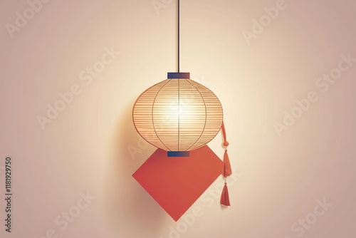 vector background Chinese New Year with lantern and Chinese New Year red envelope , Lunar New Year, Spring Festival  photo