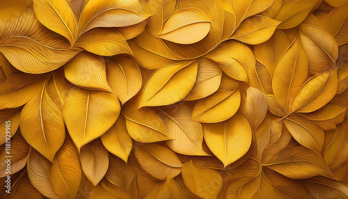 a leafy historical past with a yellowish color the leaves are drawn in a way that they seem like they're overlapping every different