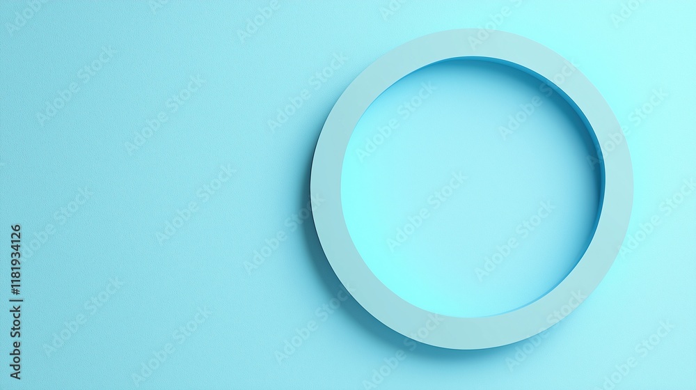 Fototapeta premium Fresh Empty Circle on Soft Blue Background