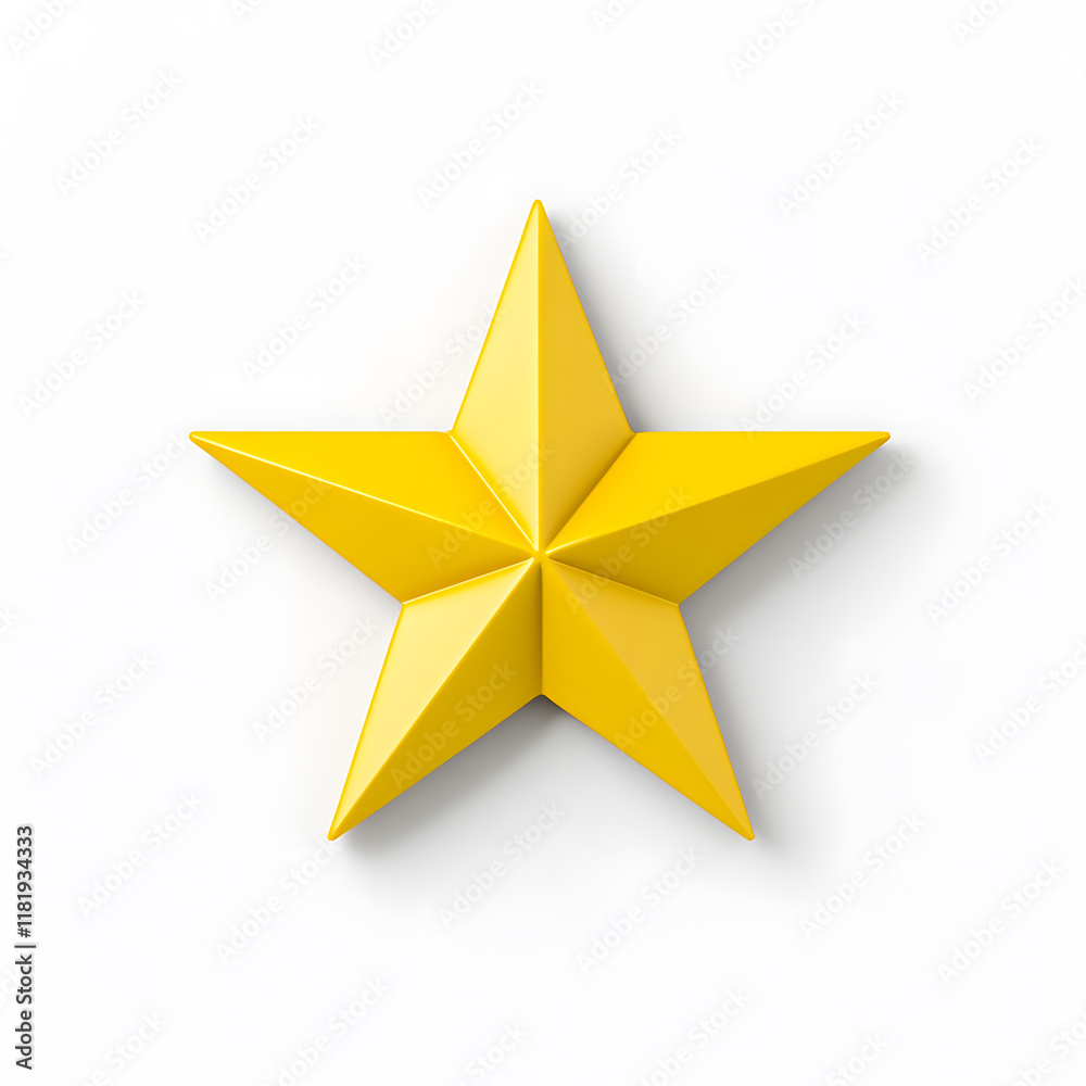 Fototapeta premium 3d gold glossy yellow star icon isolated on white background