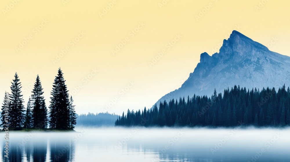 Obraz premium Serene Lake Reflections with Majestic Mountain Peaks