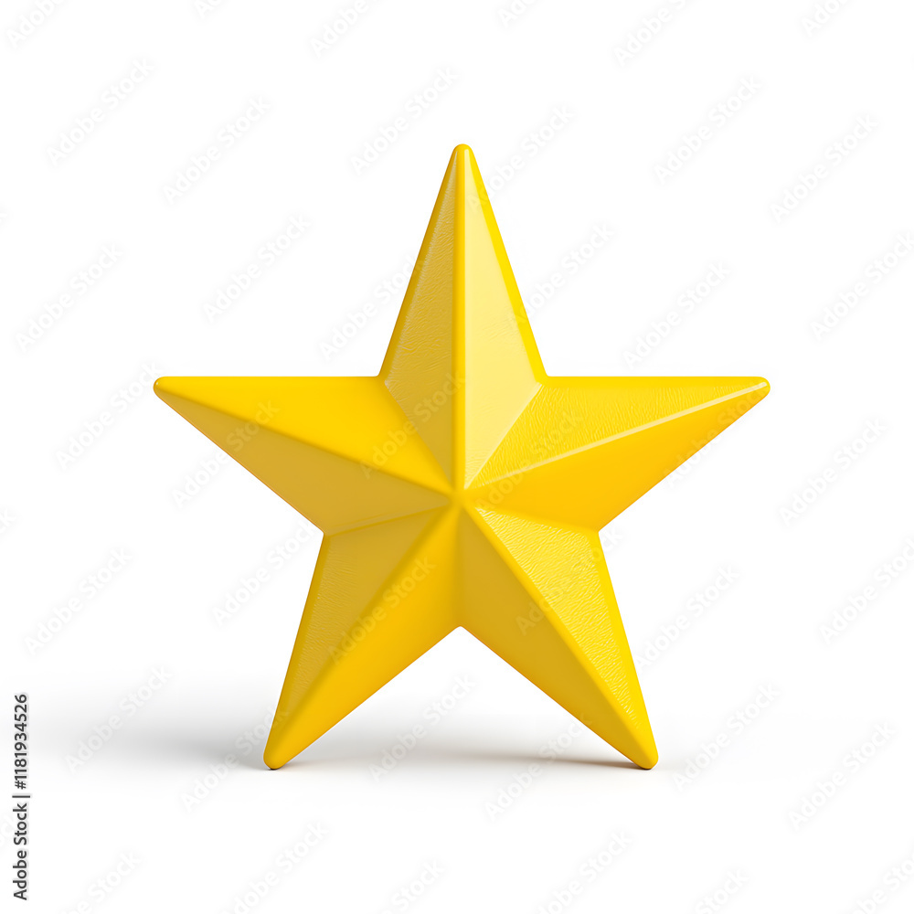 Fototapeta premium 3d gold glossy yellow star icon isolated on white background