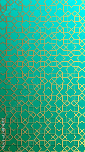 Meddle east pattern with cyan gradient mesh abstract background