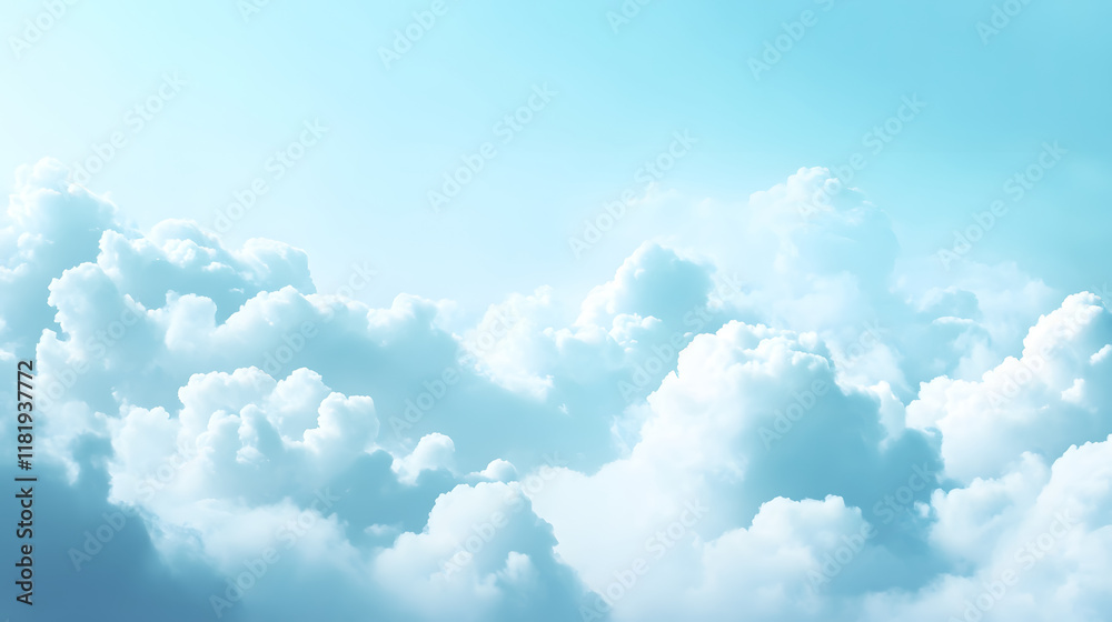 A blue sky and white clouds soft focus background with copy space. A blue sky and white clouds soft focus background with copy space.
