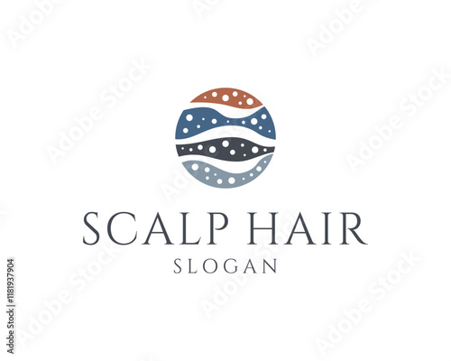 Hair Transplant Scalp Skin Dermatology Trichology Circle Round Vector Logo Design Illustration