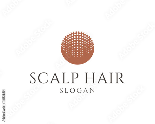 Hair Transplant Scalp Skin Dermatology Trichology Circle Round Vector Logo Design Illustration