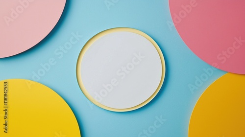 Wallpaper Mural Colorful Circular Shapes with Blank Center Space Torontodigital.ca