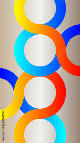 Blue an yellow red ellipses with peach gradient mesh abstract backgound