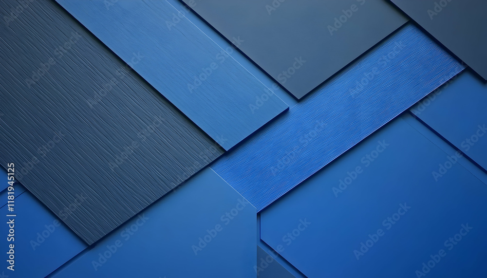 Fototapeta premium Abstract geometric background with textured blue shades and overlapping shapes, ideal for modern design projects.