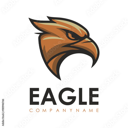 Detailed vector illustration of an eagle head with a fierce and determined expression, perfect for logos or designs.
