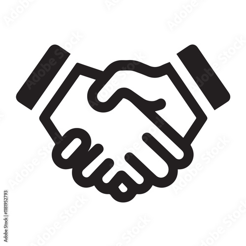 Simple black Vector Illustration of a Business Handshake