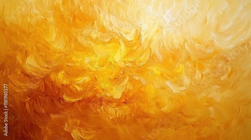 Bright yellow and orange oil paint swirls blended with subtle hints of white, forming a dynamic and warm texture background
