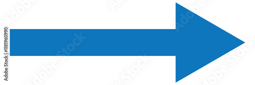 Free Download Blue long arrow pointing to the right. Straight long arrow icon, right thin line, blue cursor, horizontal element, thick pointer vector long arrow icon. Bold arrow icon . - GFXLoad