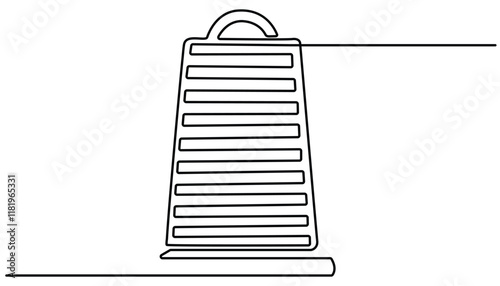 Grater continuous one line art drawing illustration