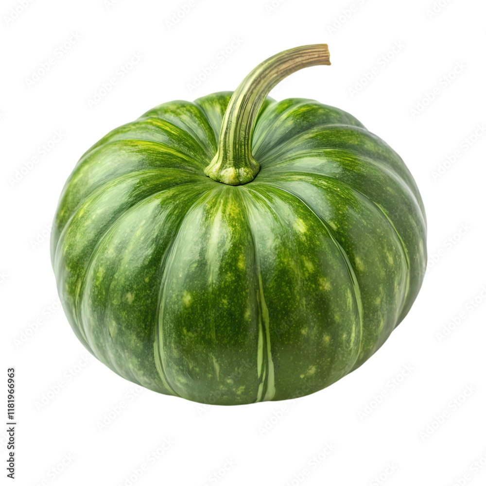 green pumpkin isolated on white