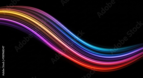 Abstract Swirling Lights: An abstract composition of vibrant, flowing lines in a kaleidoscope of colors against a black background. This dynamic image evokes energy, motion, and a sense of wonder. 
