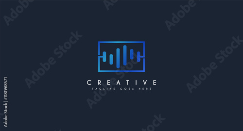 Sound wave icon for voice recognition in virtual assistant, speech signal. Abstract audio wave, voice command control